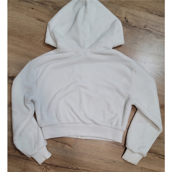 Weekend Edition women's white fleece sherpa zip up hoodie size small - Picture 3 of 3